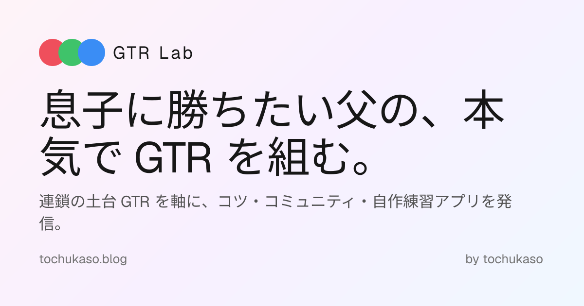GTR Lab — GTR を学び続ける練習ログ